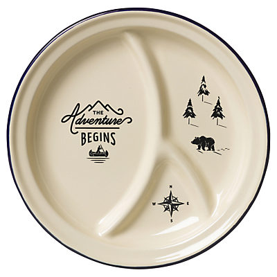 Gentlemen's Hardware Enamel Divided Plate, Cream Gentlemen's Hardware Enamel Divided Plate, Cream